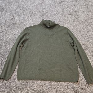 Pendelton Women 100%Merino Wool Green Turtleneck Sweater Sz L Petite